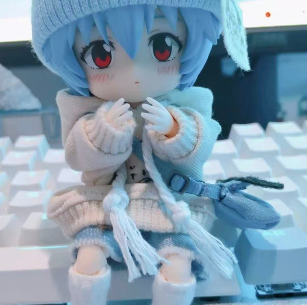 Evangelion 1/12 Ayanami Rei＆Asuka Langley action bjd dolls