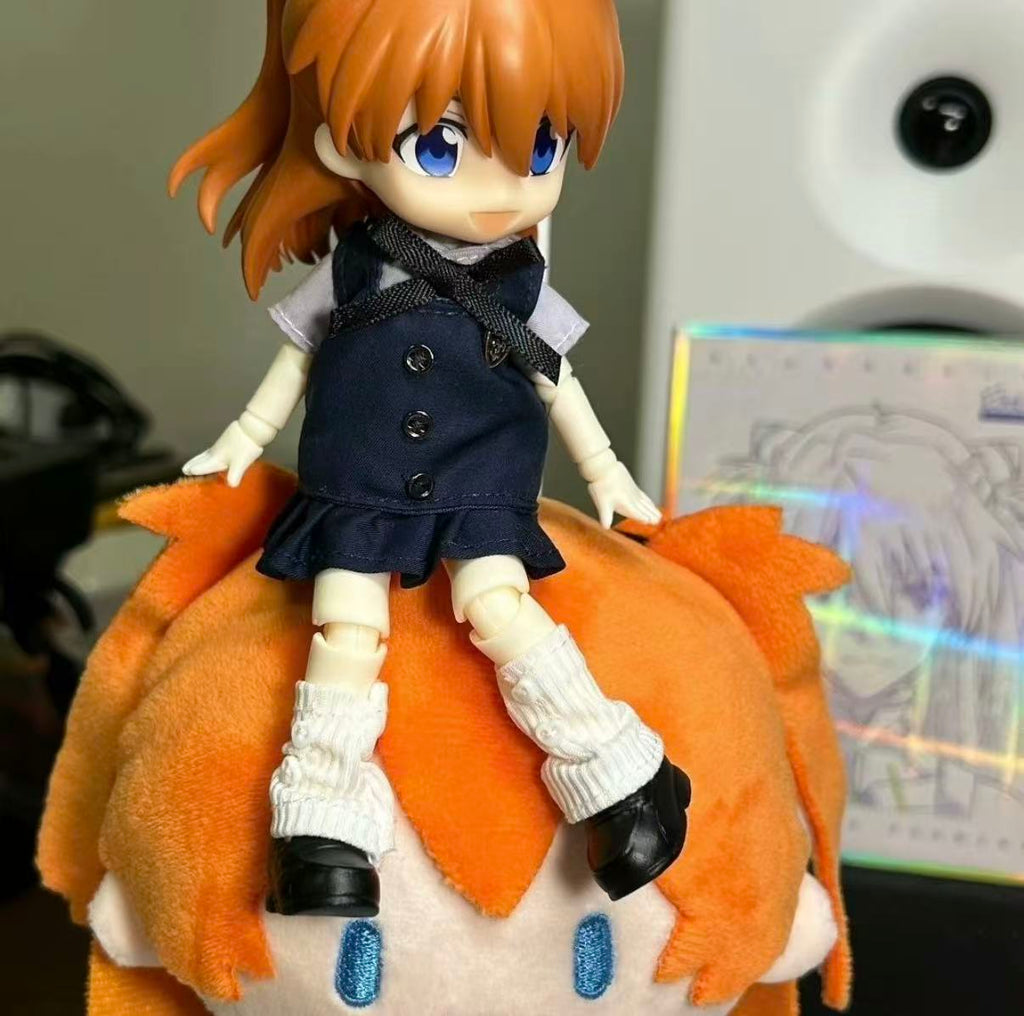 Evangelion 1/12 Ayanami Rei＆Asuka Langley action bjd dolls