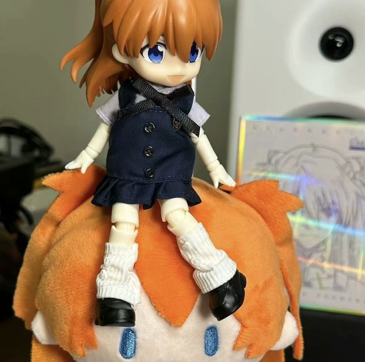 Evangelion 1/12 Ayanami Rei＆Asuka Langley action bjd dolls