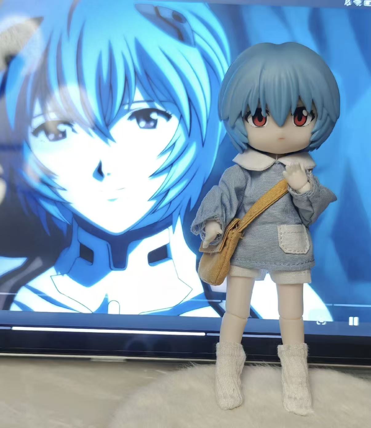 Evangelion 1/12 Ayanami Rei＆Asuka Langley action bjd dolls