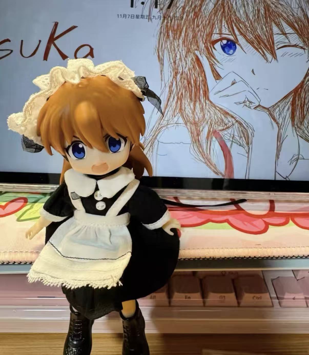 Evangelion 1/12 Ayanami Rei＆Asuka Langley action bjd dolls