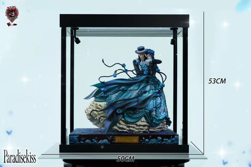 Deluxe edition statue with acrylic display case and dimensions